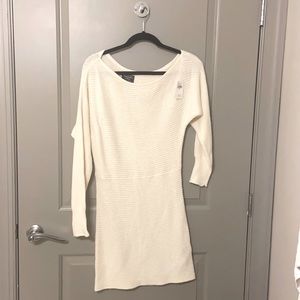 Asymmetric/off the shoulder sweater dress